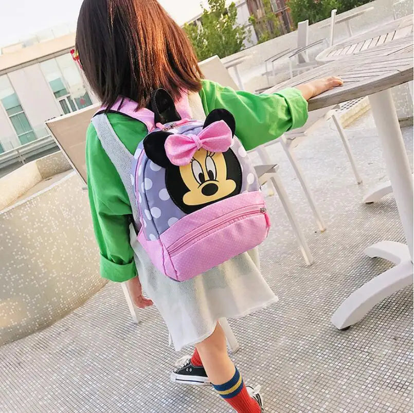 Disney Cartoon Backpack For Baby Boys Girls Minnie Mickey Mouse Children Lovely Schoolbag Kindergarten Schoolbag Kids Gift