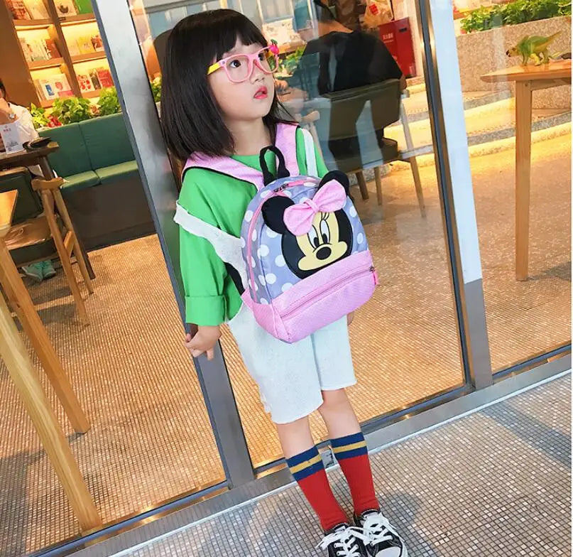 Disney Cartoon Backpack For Baby Boys Girls Minnie Mickey Mouse Children Lovely Schoolbag Kindergarten Schoolbag Kids Gift
