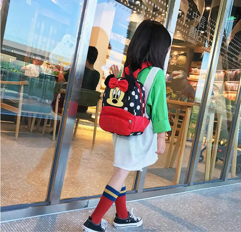 Disney Cartoon Backpack For Baby Boys Girls Minnie Mickey Mouse Children Lovely Schoolbag Kindergarten Schoolbag Kids Gift