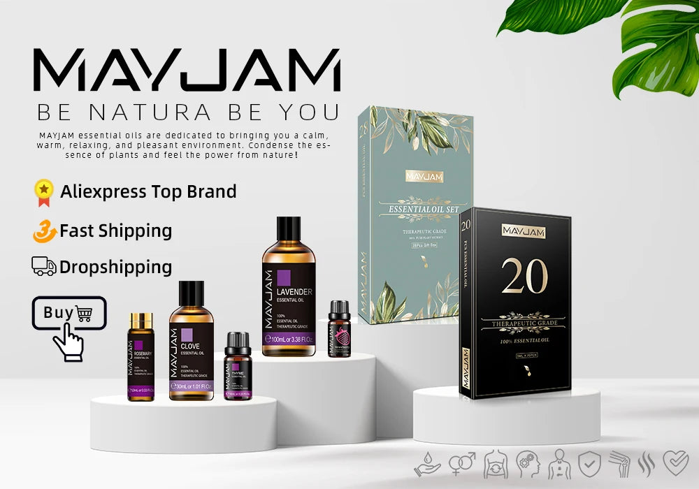 MAYJAM Aroma Diffuser Essential Oil Rose Spearmint Sweet Orange Lemongrass 100ML 500ML Premium Quality Oils in 2024