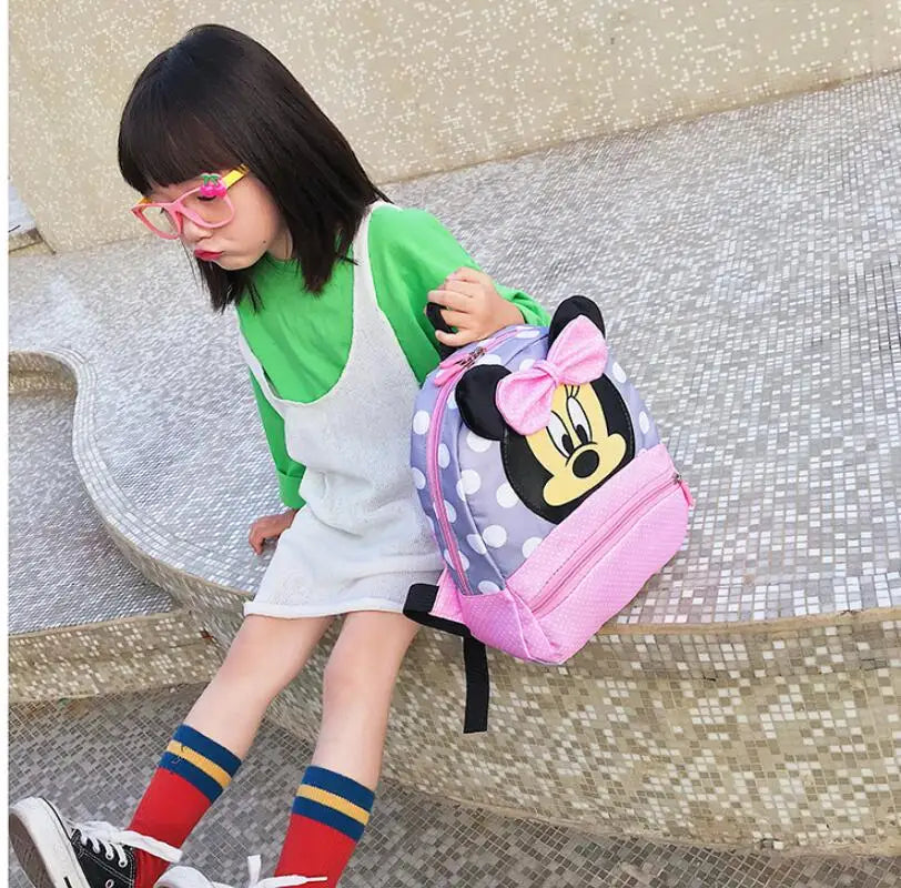 Disney Cartoon Backpack For Baby Boys Girls Minnie Mickey Mouse Children Lovely Schoolbag Kindergarten Schoolbag Kids Gift