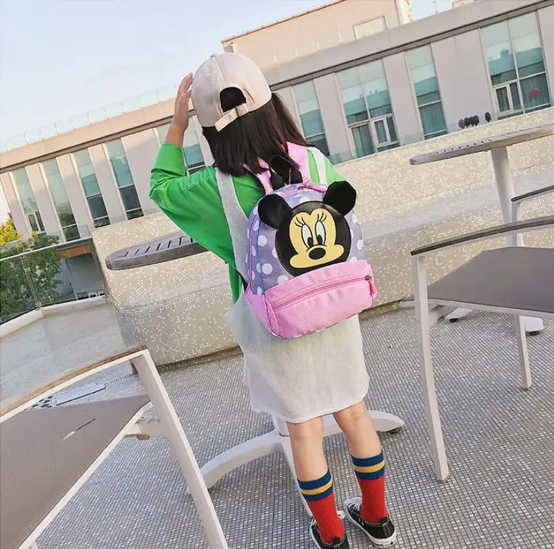 Disney Cartoon Backpack For Baby Boys Girls Minnie Mickey Mouse Children Lovely Schoolbag Kindergarten Schoolbag Kids Gift