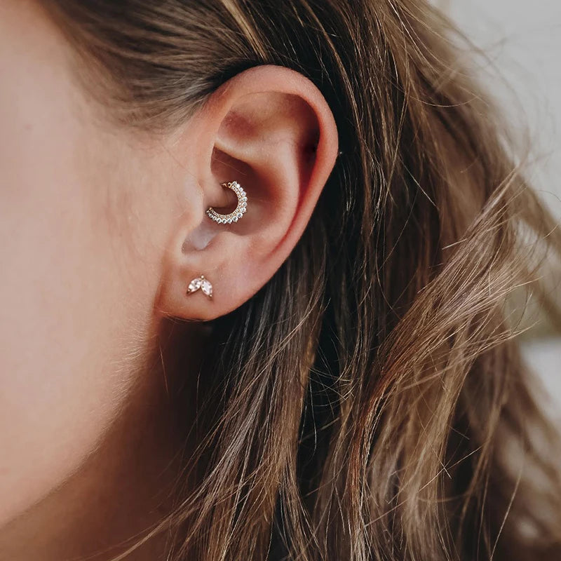 CANNER 925 Sterling Silver Hoop Earrings for Women Zircon Round Nose Piercing Cartilage Earrings Earings Jewelry pendientes 1pc