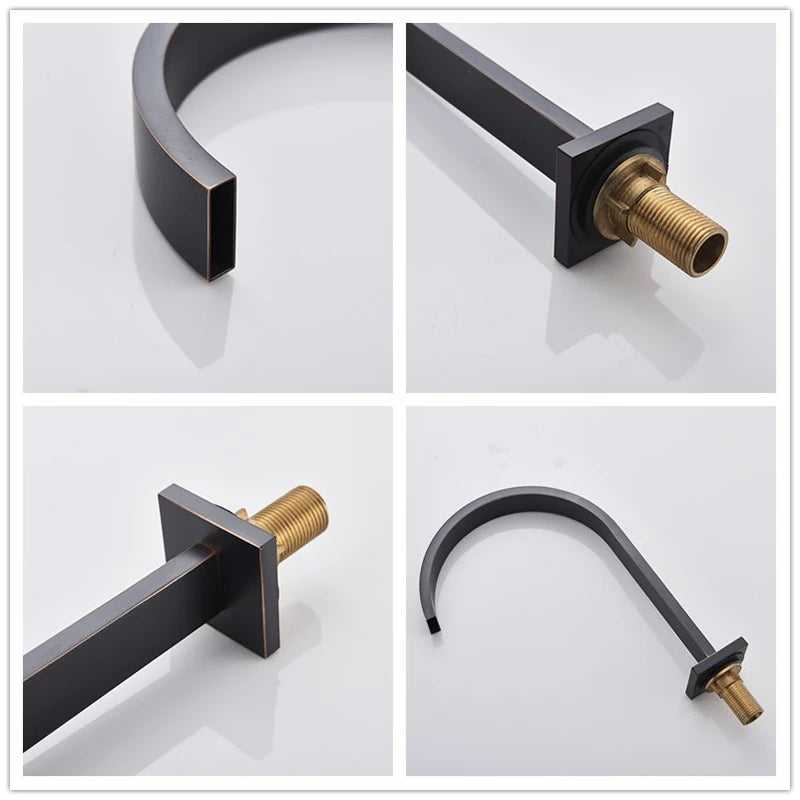 Bathroom Basin Faucet Separated Deck Mount Three Hole Daul Handwheel Cold Hot Water Mixer Bathroom Washing Sink Crane