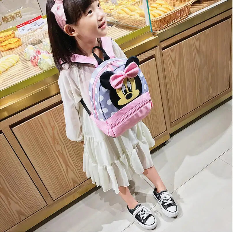 Disney Cartoon Backpack For Baby Boys Girls Minnie Mickey Mouse Children Lovely Schoolbag Kindergarten Schoolbag Kids Gift