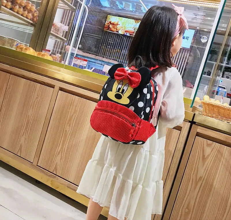 Disney Cartoon Backpack For Baby Boys Girls Minnie Mickey Mouse Children Lovely Schoolbag Kindergarten Schoolbag Kids Gift