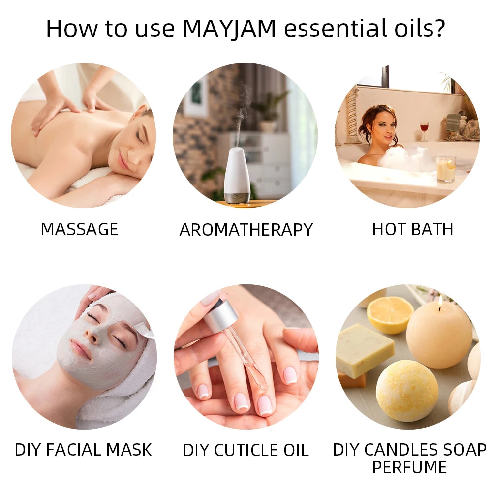 MAYJAM Aroma Diffuser Essential Oil Rose Spearmint Sweet Orange Lemongrass 100ML 500ML Premium Quality Oils in 2024