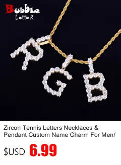 Bubble Letter Custom Photo Necklace for Men Personalized Picture Medallions Pendant Hip Hop Cubic Zircon Rock Jewelry 2021 Trend