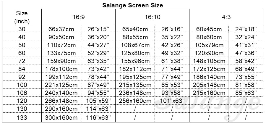 Salange Projector Screen Fabric 100 120 inch Screen Projection Portable Reflective Cloth For XGIMI H3 H2 YG400 for Xiaomi Beamer