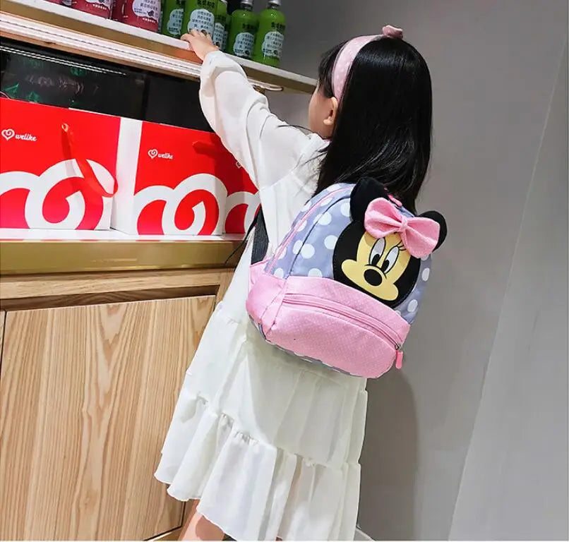 Disney Cartoon Backpack For Baby Boys Girls Minnie Mickey Mouse Children Lovely Schoolbag Kindergarten Schoolbag Kids Gift