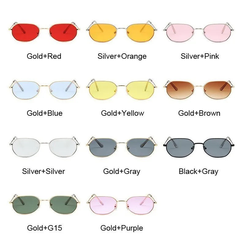 2020 New Red Brand Designer Vintage Oval Sunglasses Woman Retro Clear Lens Eyewear Square Sun Glasses For Female Male UV400