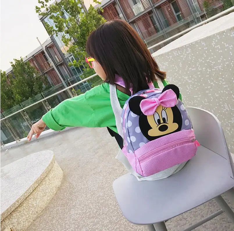 Disney Cartoon Backpack For Baby Boys Girls Minnie Mickey Mouse Children Lovely Schoolbag Kindergarten Schoolbag Kids Gift