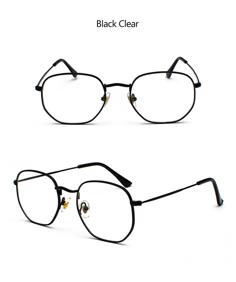 Hexagon Men Women Sunglasses Square Polygon Sun Glasses Brand Designer Retro Shades Metal Frame Eyewear TOP UV400 de sol hombre