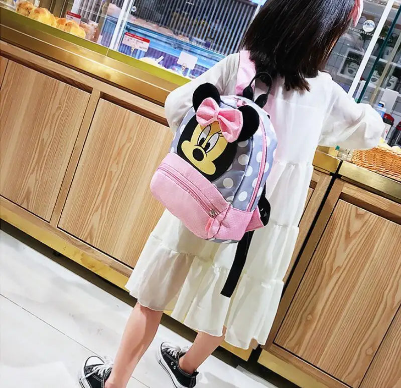 Disney Cartoon Backpack For Baby Boys Girls Minnie Mickey Mouse Children Lovely Schoolbag Kindergarten Schoolbag Kids Gift