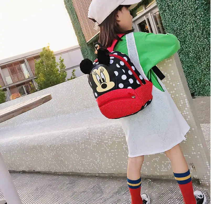 Disney Cartoon Backpack For Baby Boys Girls Minnie Mickey Mouse Children Lovely Schoolbag Kindergarten Schoolbag Kids Gift