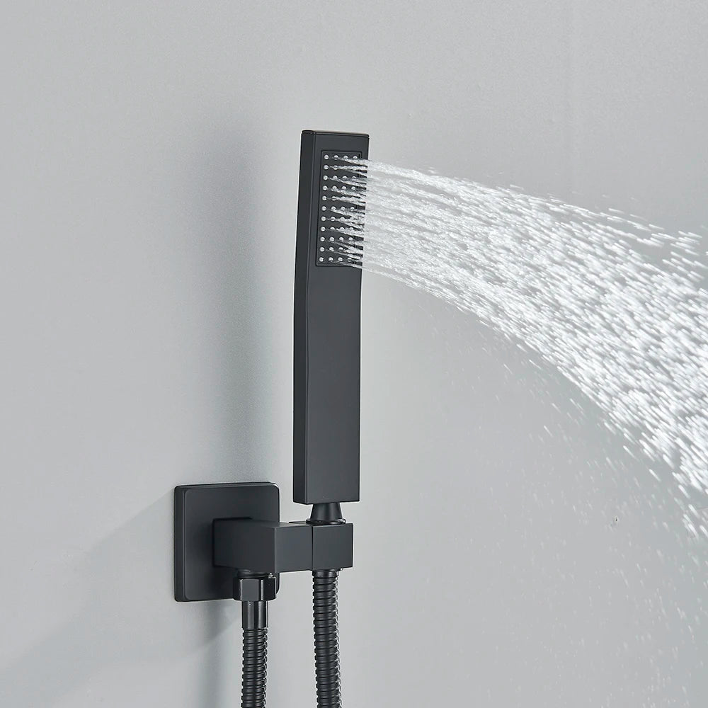 Matte Black Handshower Head 150cm Stainless Steel Shower Hose Shower Faucet Sprayer Head Wall Mounted Faucet Accessories