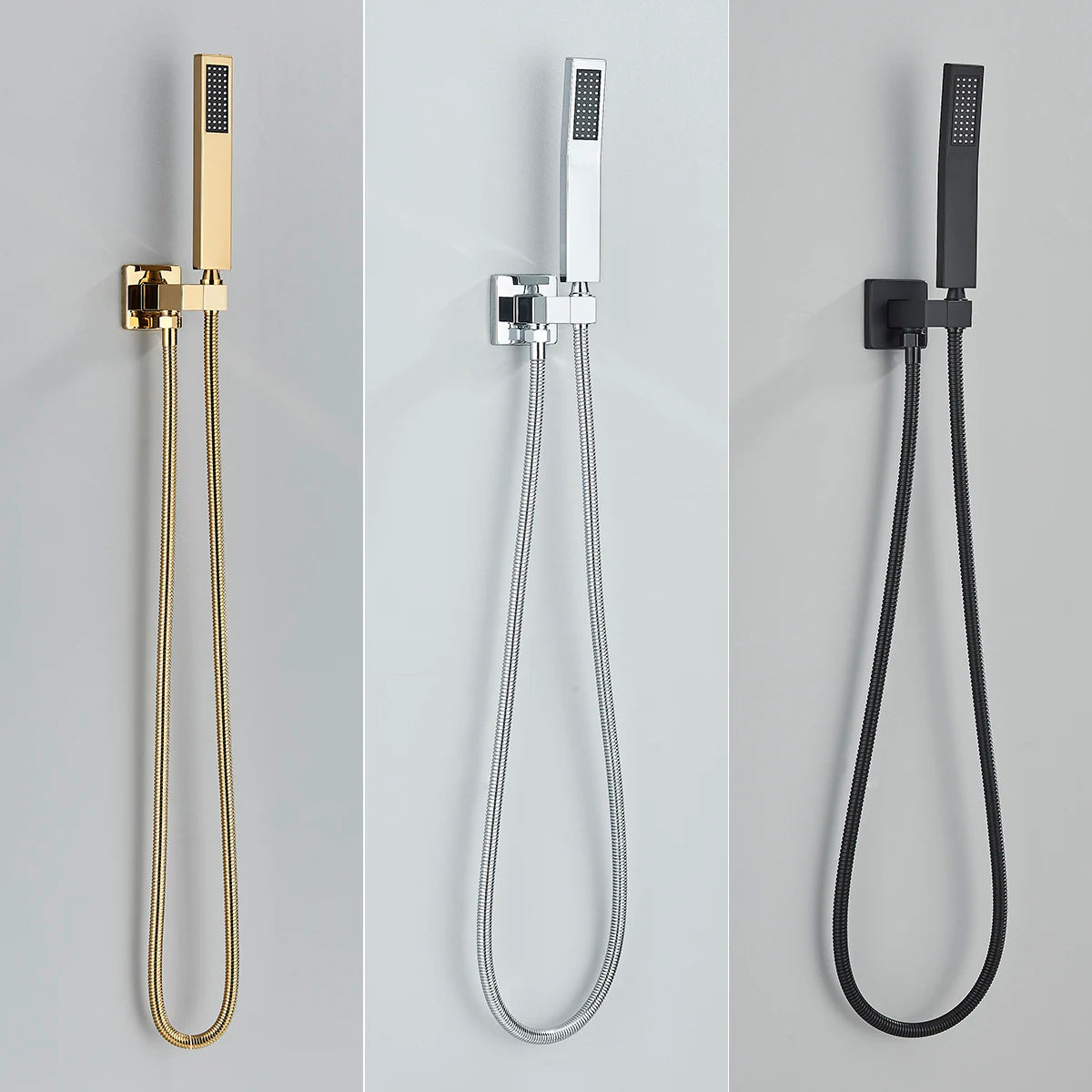 Matte Black Handshower Head 150cm Stainless Steel Shower Hose Shower Faucet Sprayer Head Wall Mounted Faucet Accessories