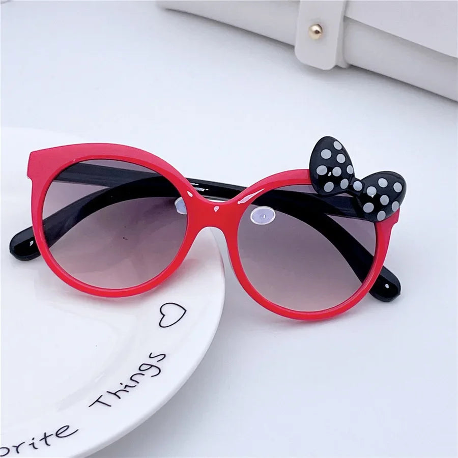 Kids Sunglasses Girls Boys Shiny Bowknot Sun Glasses Lovely Cat Children Eyewear Fashion Gradient Eyeglasses UV400