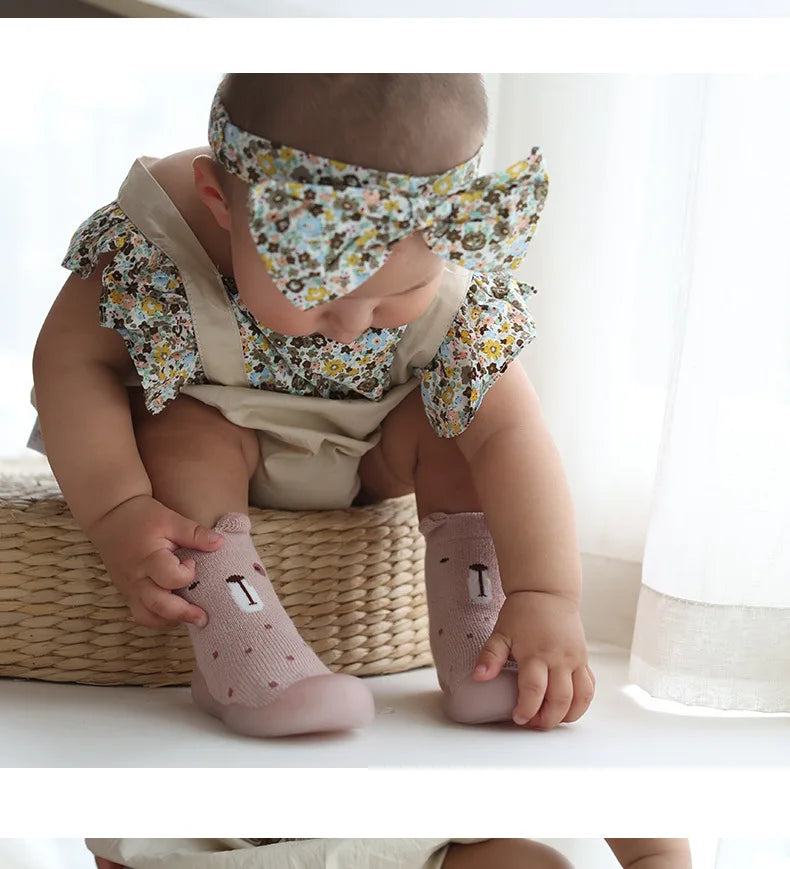 Newborn Baby Shoes Infant Cute Cartoon Kids Boy Shoes Soft Rubber Sole Child Floor Sneaker Booties Toddler Girls First Walker