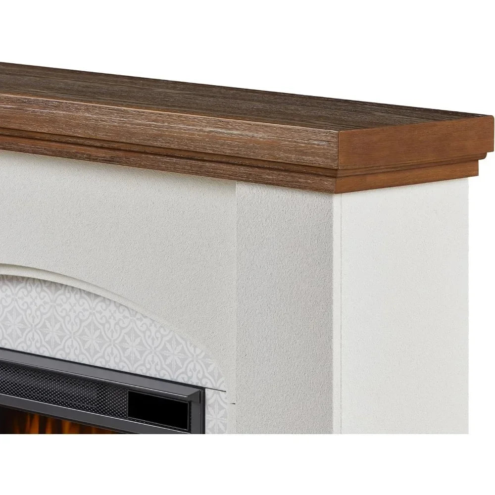 36-Inch Living Room or Bedroom Electric Fireplace, Plug-in Heater, Realistic Wood and Flame Effects, Remote Control, Timer