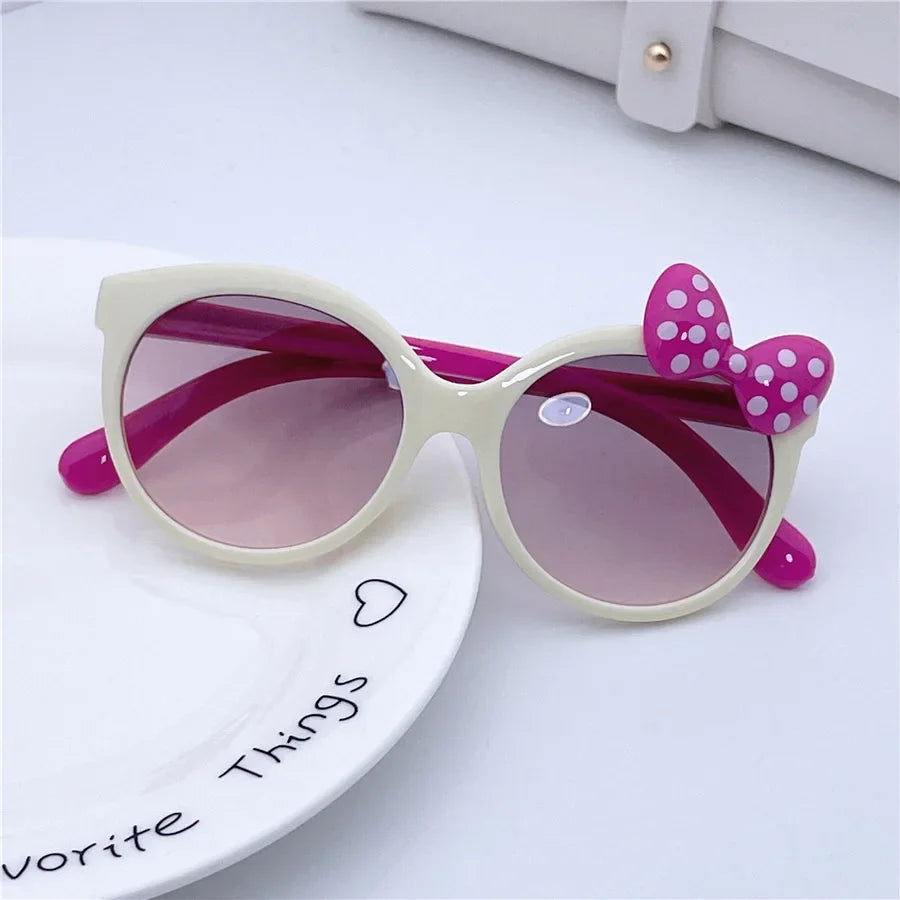 Kids Sunglasses Girls Boys Shiny Bowknot Sun Glasses Lovely Cat Children Eyewear Fashion Gradient Eyeglasses UV400