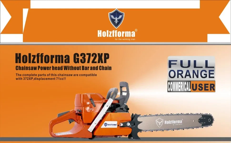 71cc G372XP Holzfforma 50mm Bore Gasoline Chain Saw Power Head All Parts are Compatible with Husqvarna 372XP Chainsaw