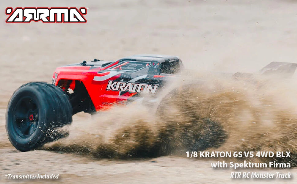 RC Truck 1/8 KRATON 6S V5 4WD BLX Speed Monster RC Truck with Spektrum Firma RTR (Transmitter and Receiver Included, Batte