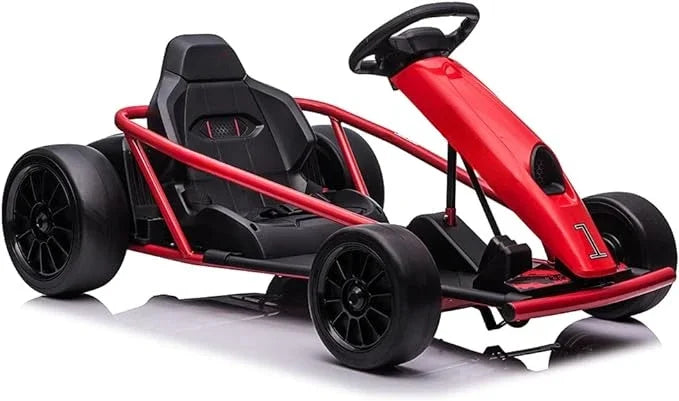 24V Go Kart, 300W*2 Extra Powerful Motors, 9Ah Large Battery 8MPH High Speed Drifting with Music, Horn,Max Load 175lbs Outdoor