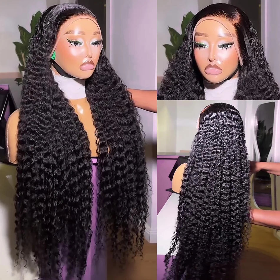 Rosabeauty 13x6 HD Loose Deep Wave Lace Frontal Wig Brazilian Curly Water Wave 13x4 Lace Front Wig 5x5 Closure Wigs For Women