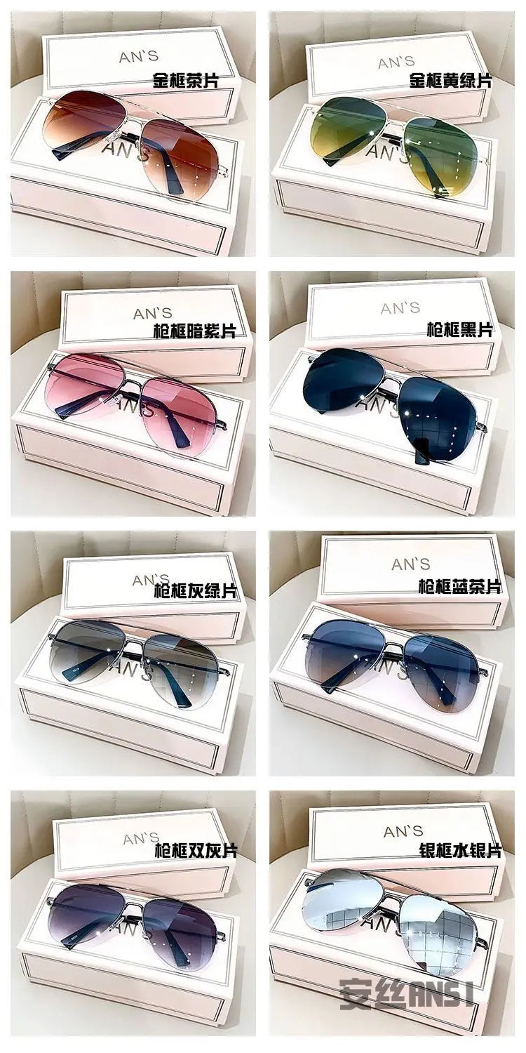 Fashion Gradient Sunglasses for Men Big Frame Pilot Sun Glasses Brand Design Anti-reflectiveUV400 Lunette De Soleil Homme Óculos