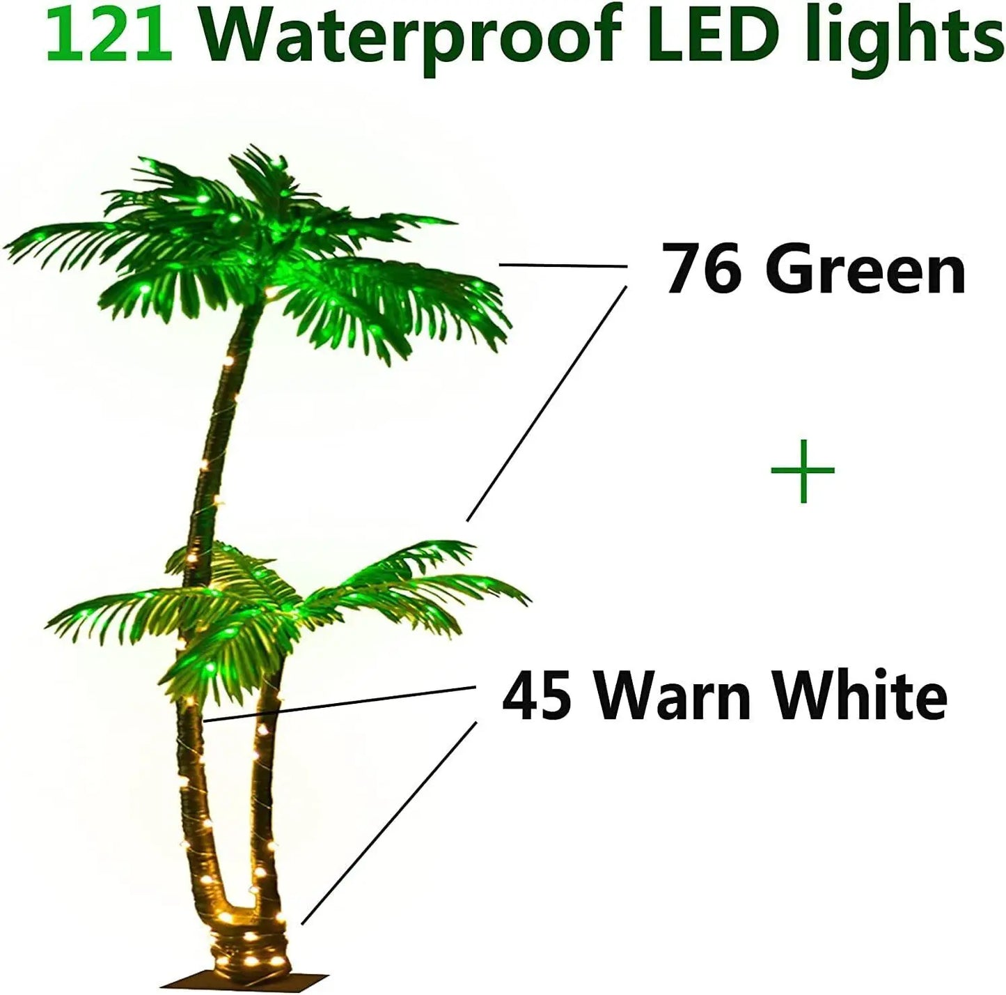US 6FT LED Lighted Palm Tree Outdoor Artificial Palm Tree Swim Pool Party Decor decoracion outdoor lighting garden