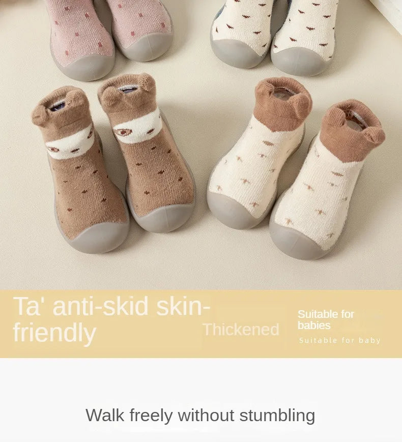Newborn Baby Shoes Infant Cute Cartoon Kids Boy Shoes Soft Rubber Sole Child Floor Sneaker Booties Toddler Girls First Walker