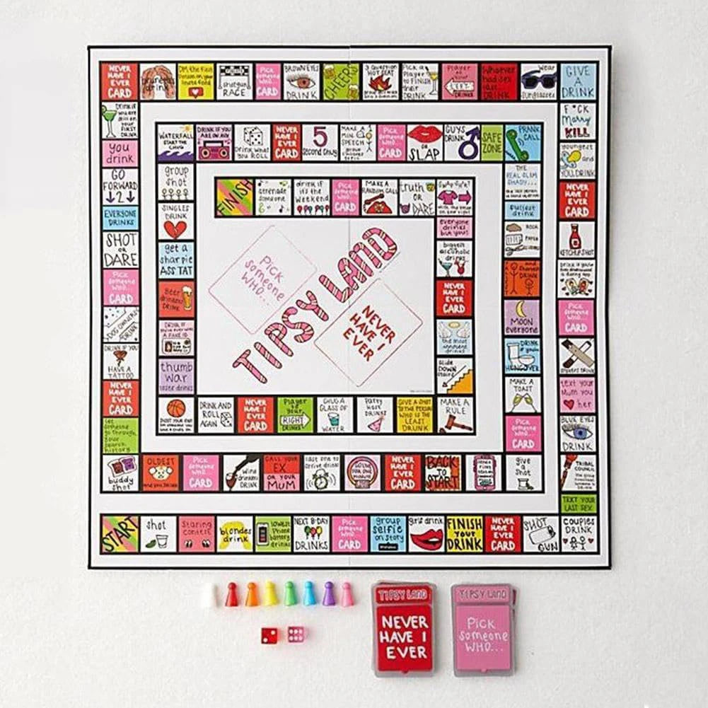 Tipsy Land Drinking Games Interactive Girls Night Party Drinking Game for Adults Bachelorette Halloween Party Game for 2-8Player
