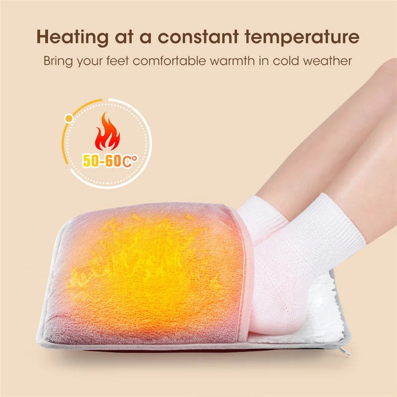 Electric Foot Warmer Portable Usb Heating Pad Soft Plush Washable Feet Heater Household Office Improve Sleeping Warming Mat 발난로