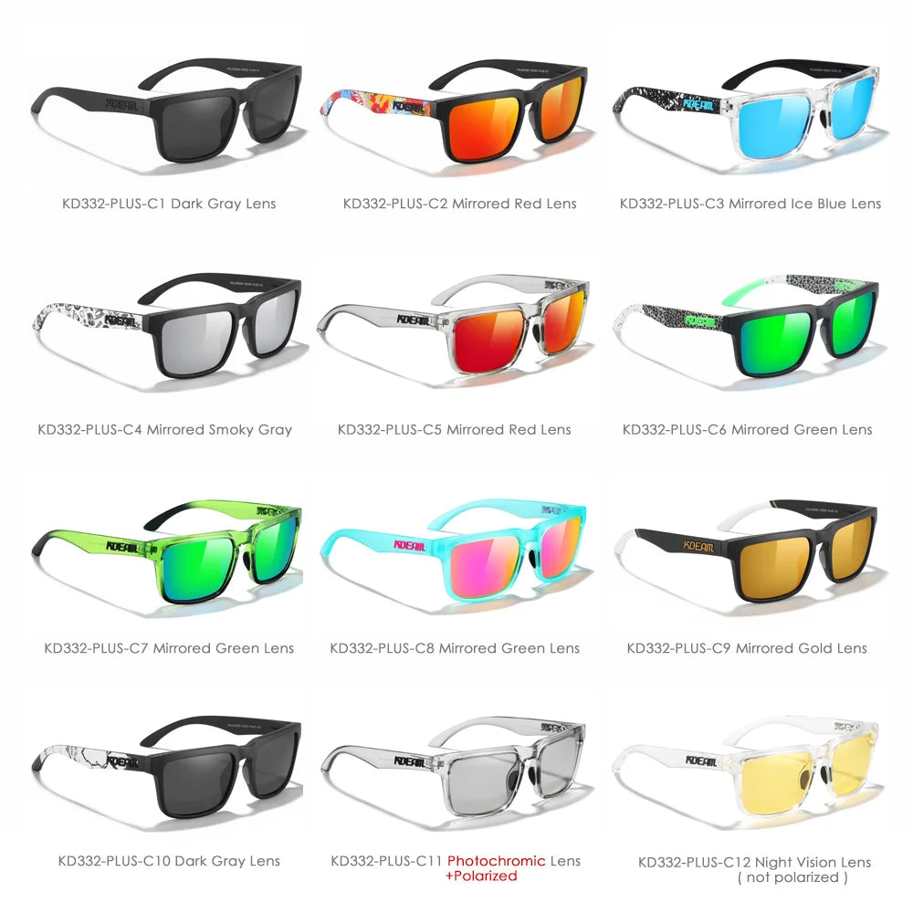 New KDEAM Brand Large Size Men Polarized Sunglasses Photochromic Oversized Sun Glasses Fashion Women Shades Night Vision Eyewear