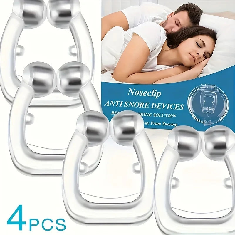 4pcs Silicone  Anti-snoring Nose Clip, Sleep Tray Sleep Aid
