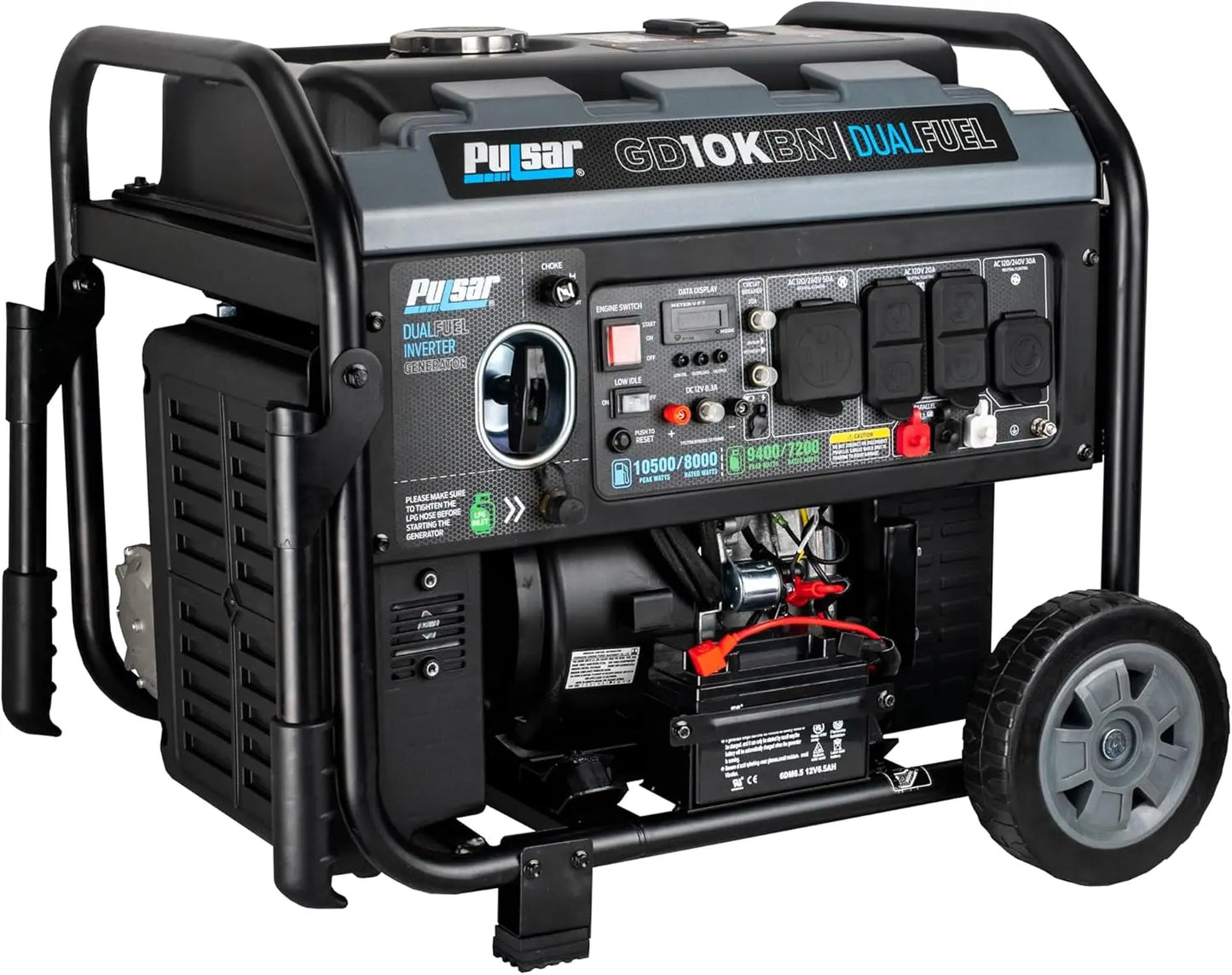 10500W Dual Fuel Portable Inverter Generator for Residential and Camping Use Overload Protection Short Circuit Protection