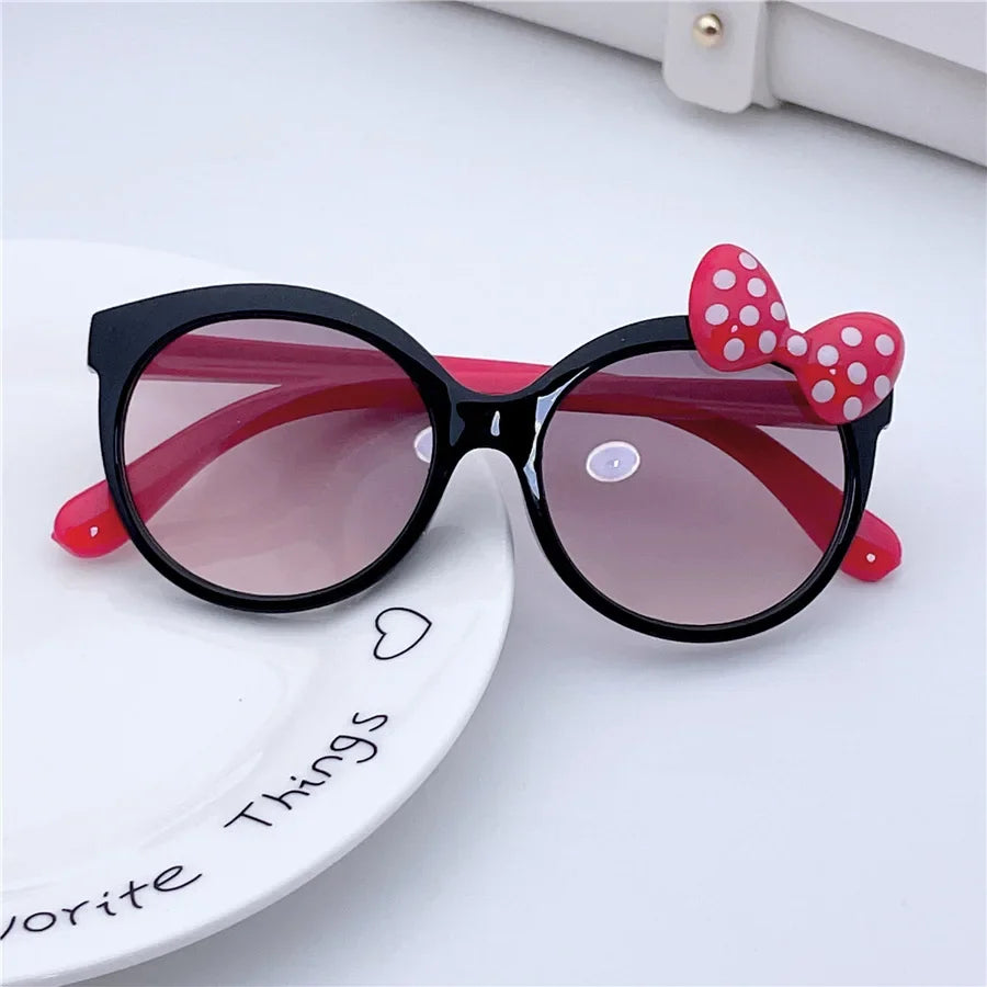 Kids Sunglasses Girls Boys Shiny Bowknot Sun Glasses Lovely Cat Children Eyewear Fashion Gradient Eyeglasses UV400