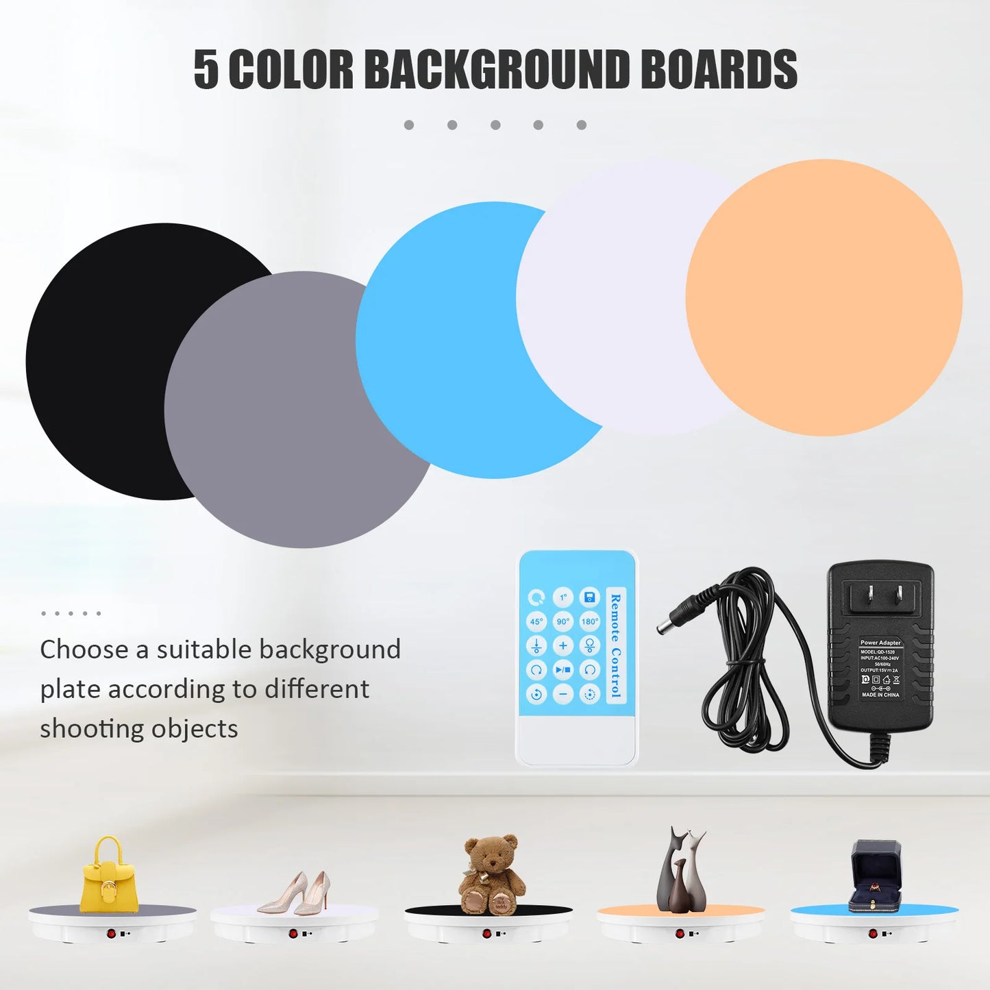 30/42/52CM 100KG Rotating Display Stand  360° Panoramic Automatic Display Table Turntable Photography Backdrop Shooting Booth