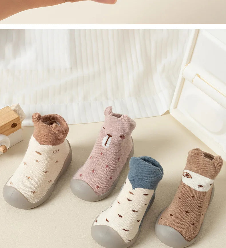 Newborn Baby Shoes Infant Cute Cartoon Kids Boy Shoes Soft Rubber Sole Child Floor Sneaker Booties Toddler Girls First Walker