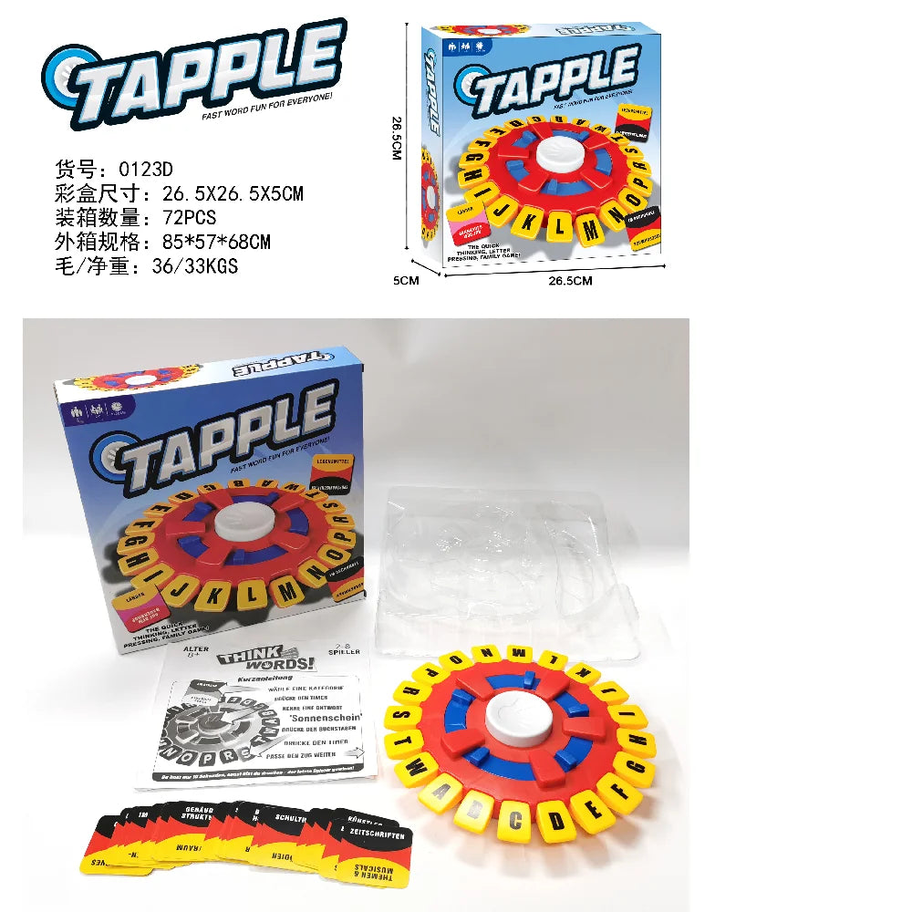 New Tapple Board Game Basta Think Word Game Fast-Paced Family The Quick Thinking Letter Pressing Puzzle Games For Adults English