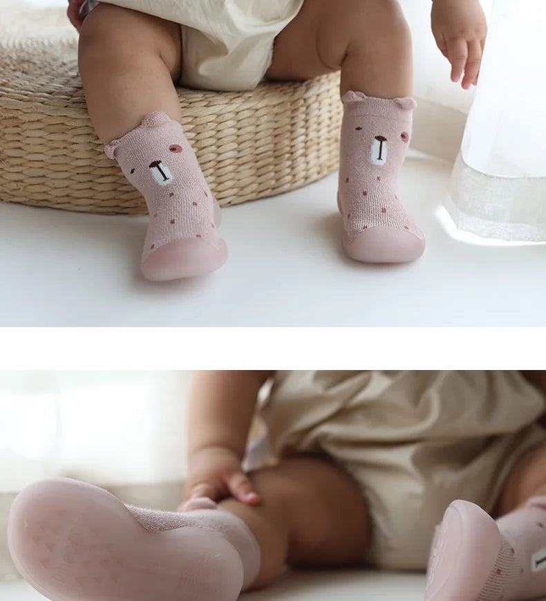 Newborn Baby Shoes Infant Cute Cartoon Kids Boy Shoes Soft Rubber Sole Child Floor Sneaker Booties Toddler Girls First Walker