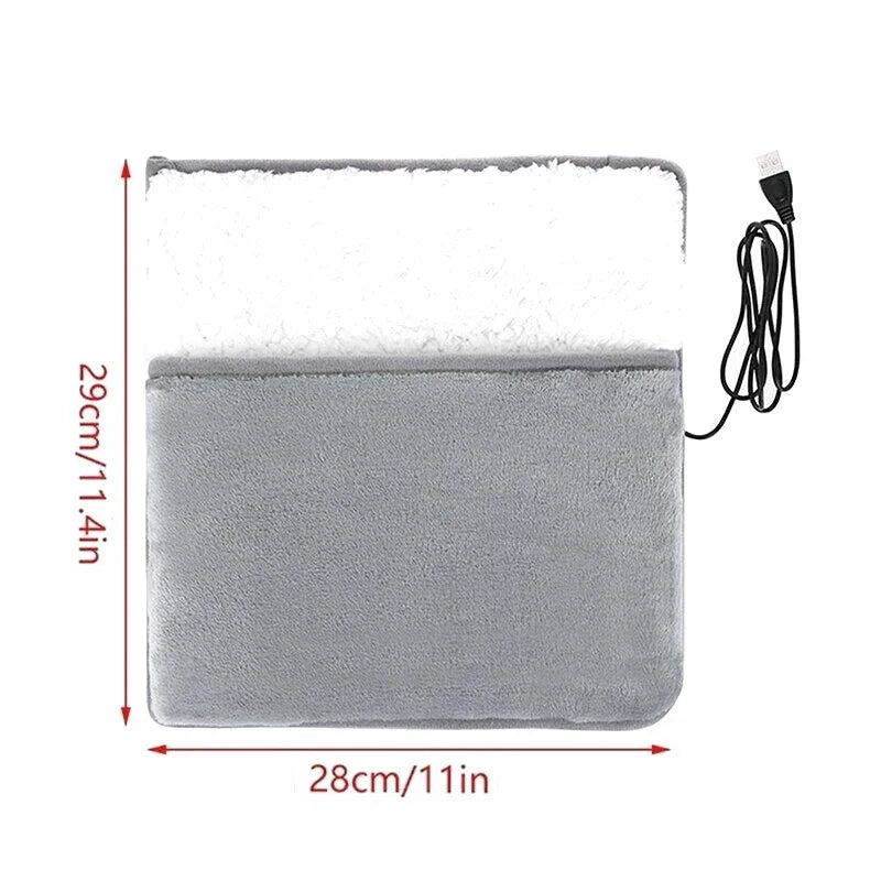 Winter Universal Electric Foot Heating Pad USB Charging Washable Household Foot Warmer Heater Soft Plush Foot Warming Mat 29cm
