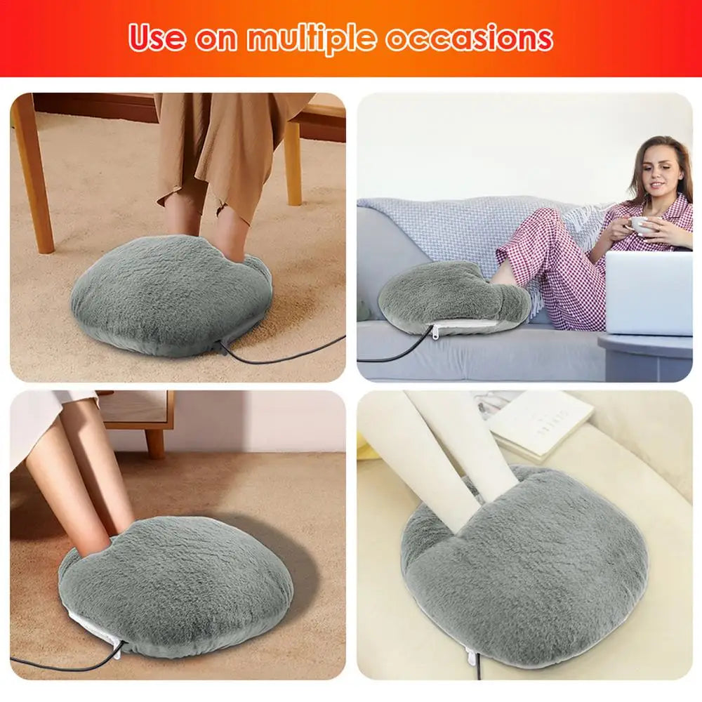 Winter USB Charging Electric Foot Heating Pad Universal Soft Plush Washable Foot Warmer Heater Household Foot Warming Mat
