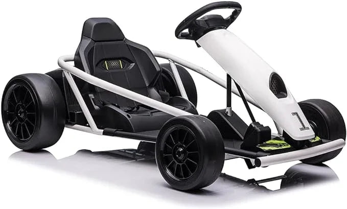 24V Go Kart, 300W*2 Extra Powerful Motors, 9Ah Large Battery 8MPH High Speed Drifting with Music, Horn,Max Load 175lbs Outdoor