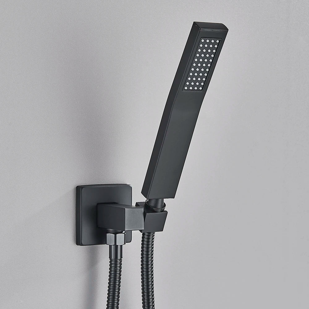 Matte Black Handshower Head 150cm Stainless Steel Shower Hose Shower Faucet Sprayer Head Wall Mounted Faucet Accessories