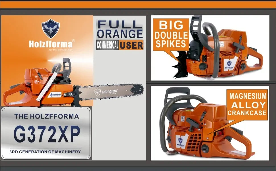 71cc G372XP Holzfforma 50mm Bore Gasoline Chain Saw Power Head All Parts are Compatible with Husqvarna 372XP Chainsaw