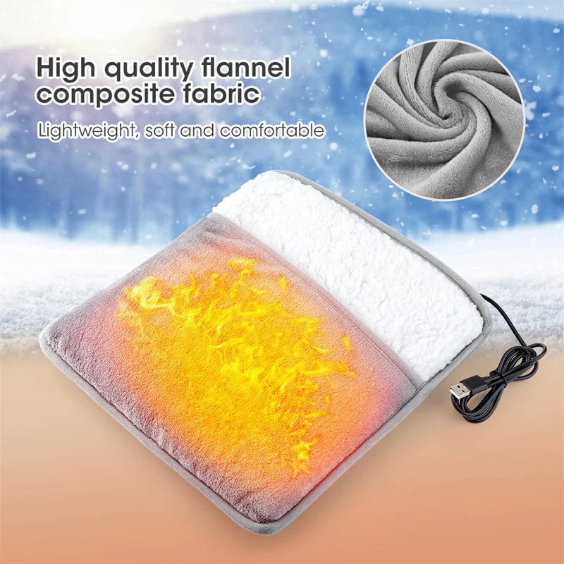 Electric Foot Warmer Portable Usb Heating Pad Soft Plush Washable Feet Heater Household Office Improve Sleeping Warming Mat 발난로