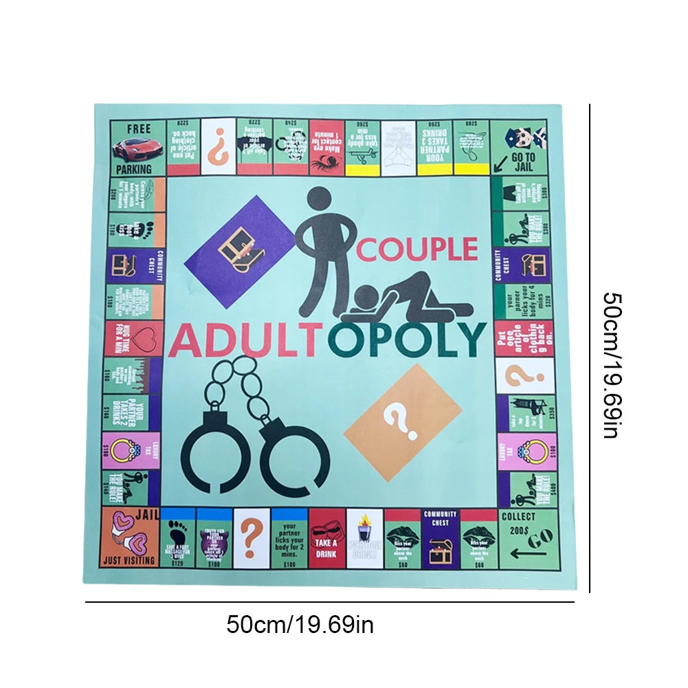 Adultopoly Board Game Couple Board Game Interactive Relationship Card Game Portable Couple Game Valentines Gifts for Him Her