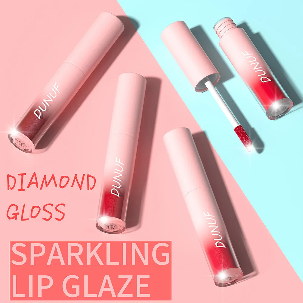 New Matte Glitter Liquid Lipstick Diamond Shiny Lip Gloss Waterproof Long Lasting Pearl Lipgloss Women Lip Tint Makeup Cosmetics